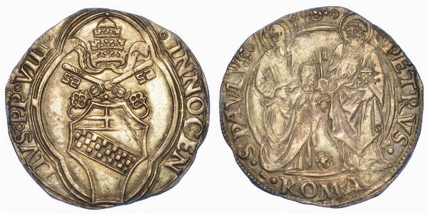 ROMA. INNOCENZO VIII, 1484-1492. Grosso.  - Asta Numismatica - Associazione Nazionale - Case d'Asta italiane