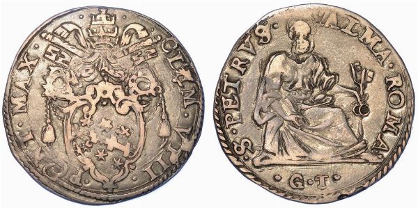 ROMA. CLEMENTE VIII, 1592-1605. Testone.  - Asta Numismatica - Associazione Nazionale - Case d'Asta italiane