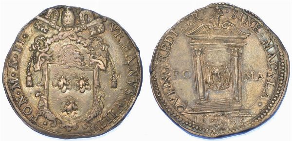 ROMA. URBANO VIII, 1623-1644. Testone 1625/A. II.  - Asta Numismatica - Associazione Nazionale - Case d'Asta italiane