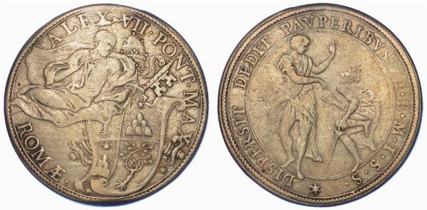 ROMA. ALESSANDRO VII, 1655-1667. Piastra s.d.  - Asta Numismatica - Associazione Nazionale - Case d'Asta italiane