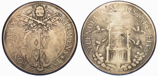 ROMA. CLEMENTE IX, 1667-1669. Piastra.  - Asta Numismatica - Associazione Nazionale - Case d'Asta italiane