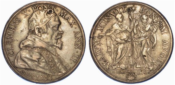 ROMA. CLEMENTE X, 1670-1676. Piastra 1671/A. II.  - Asta Numismatica - Associazione Nazionale - Case d'Asta italiane