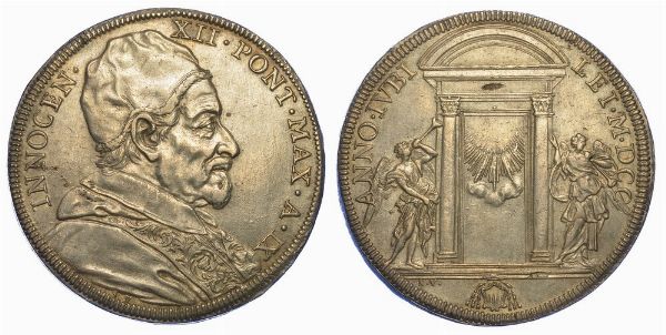 ROMA. INNOCENZO XII,  1691-1700. Piastra 1700/A. IX Jub.  - Asta Numismatica - Associazione Nazionale - Case d'Asta italiane