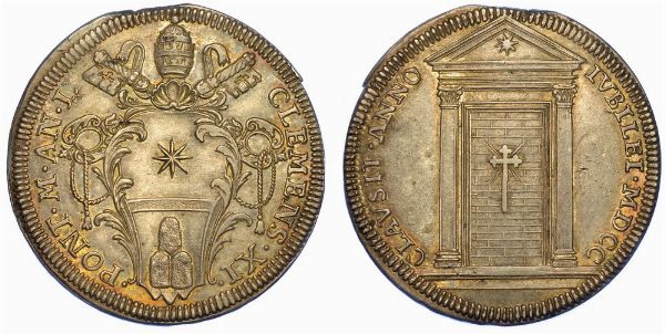 ROMA. CLEMENTE XI, 1700-1721. Testone 1700/A. I. Anno Santo.  - Asta Numismatica - Associazione Nazionale - Case d'Asta italiane