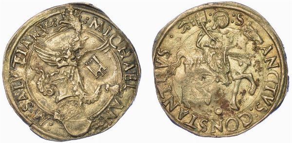 CARMAGNOLA. MICHELE ANTONIO DI SALUZZO, 1504-1528. Cornuto.  - Asta Numismatica - Associazione Nazionale - Case d'Asta italiane