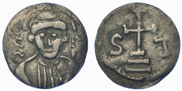 NAPOLI. STEFANO II, 755-800. Mezzo follis.  - Asta Numismatica - Associazione Nazionale - Case d'Asta italiane