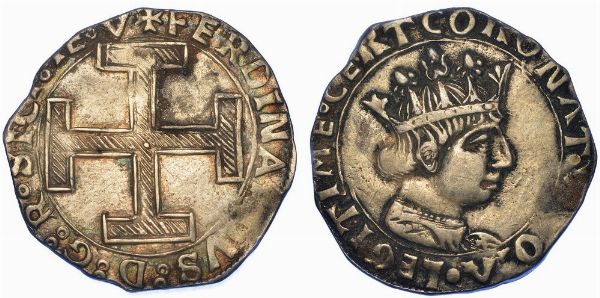 NAPOLI. FERDINANDO I D'ARAGONA, 1458-1494. Coronato.  - Asta Numismatica - Associazione Nazionale - Case d'Asta italiane