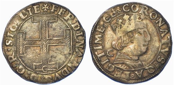 NAPOLI. FERDINANDO I D'ARAGONA, 1458-1494. Coronato.  - Asta Numismatica - Associazione Nazionale - Case d'Asta italiane