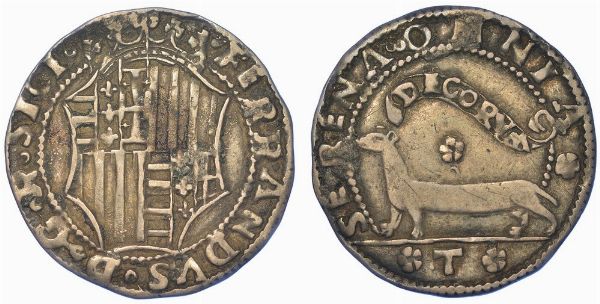 NAPOLI. FERDINANDO I D'ARAGONA, 1458-1494. Mezzo carlino o armellino.  - Asta Numismatica - Associazione Nazionale - Case d'Asta italiane