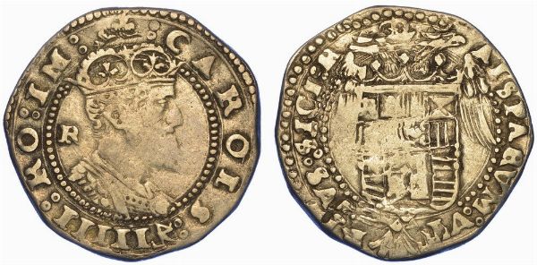 NAPOLI. CARLO V D'ASBURGO, 1516-1556. Tar.  - Asta Numismatica - Associazione Nazionale - Case d'Asta italiane