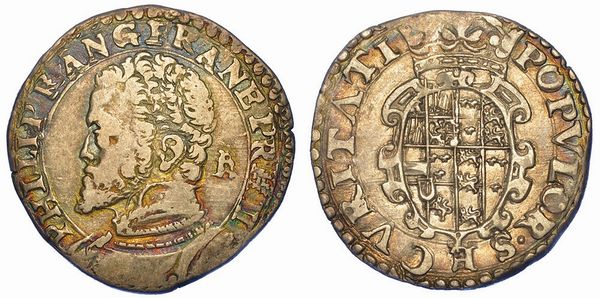 NAPOLI. FILIPPO II, 1554-1598 (I PERIODO: PRINCIPE DI SPAGNA, 1554-1556). Tar.  - Asta Numismatica - Associazione Nazionale - Case d'Asta italiane