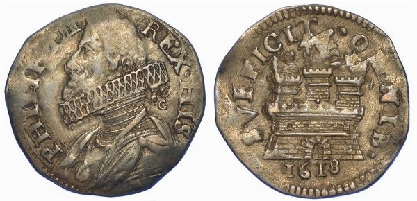 NAPOLI. FILIPPO III, 1598-1621. 15 grani 1618.  - Asta Numismatica - Associazione Nazionale - Case d'Asta italiane