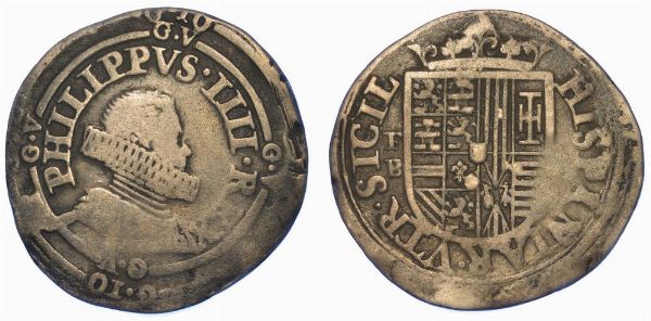 NAPOLI. FILIPPO IV, 1621-1665. Carlino antitosatura.  - Asta Numismatica - Associazione Nazionale - Case d'Asta italiane