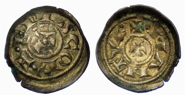 MANTOVA. COMUNE, 1150-1328. Obolo (anonime con simboli vescovili, 1150-1256).  - Asta Numismatica - Associazione Nazionale - Case d'Asta italiane