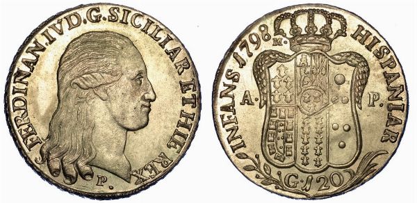 NAPOLI. FERDINANDO IV DI BORBONE, 1759-1816. Piastra da 120 Grana 1798.  - Asta Numismatica - Associazione Nazionale - Case d'Asta italiane