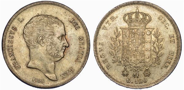 NAPOLI. FRANCESCO I DI BORBONE, 1825-1830. Piastra da 120 Grana 1825.  - Asta Numismatica - Associazione Nazionale - Case d'Asta italiane