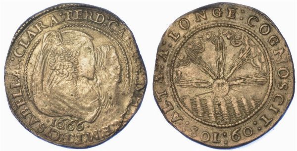 MANTOVA. FERDINANDO CARLO GONZAGA, REGGENZA DELLA MADRE ISABELLA CLARA, 1665-1669. Da 60 Soldi 1666.  - Asta Numismatica - Associazione Nazionale - Case d'Asta italiane