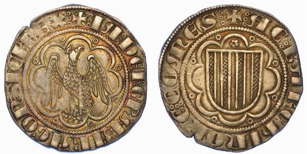 MESSINA. GIACOMO II D'ARAGONA, 1285-1296. Pierreale.  - Asta Numismatica - Associazione Nazionale - Case d'Asta italiane