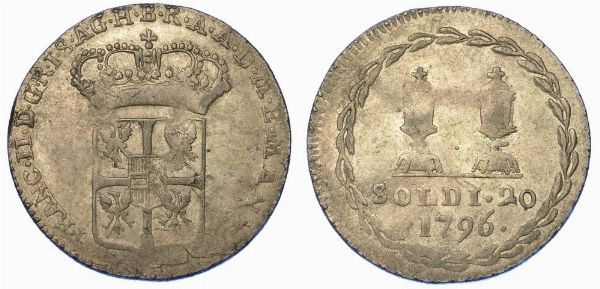 MANTOVA. ASSEDIO FRANCESE, 1796-1797. Da 20 Soldi 1796.  - Asta Numismatica - Associazione Nazionale - Case d'Asta italiane