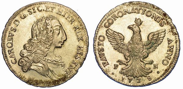 PALERMO. CARLO DI BORBONE, 1734-1759. 4 tar 1735.  - Asta Numismatica - Associazione Nazionale - Case d'Asta italiane