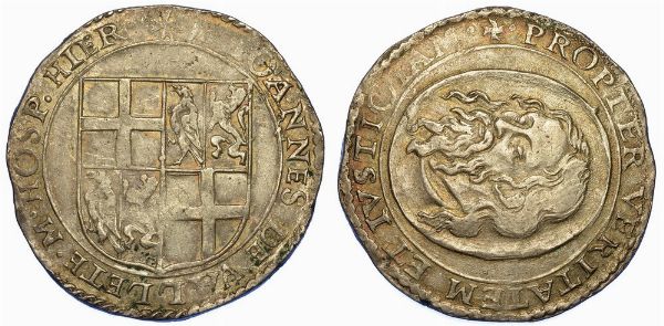 MALTA. JEAN DE LA VALLETTE, 1557-1568. 4 Tar.  - Asta Numismatica - Associazione Nazionale - Case d'Asta italiane