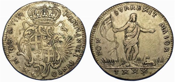 MALTA. EMANUELE PINTO, 1741-1773. 30 Tar 1757.  - Asta Numismatica - Associazione Nazionale - Case d'Asta italiane