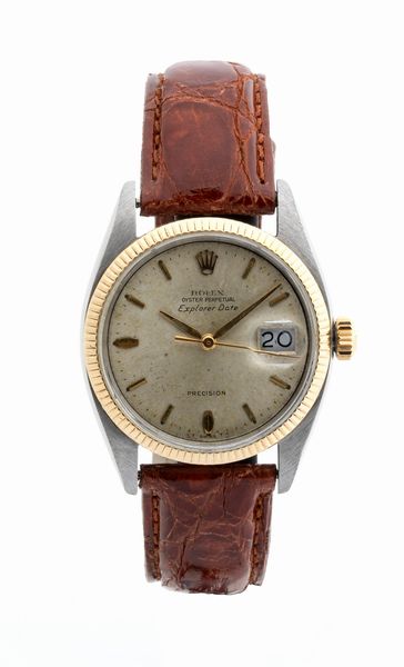 ROLEX Explorer Date: rarissimo orologio da polso in acciaio e oro ref. 5701, 1960  - Asta Gioielli, orologi, argenti e penne - Associazione Nazionale - Case d'Asta italiane