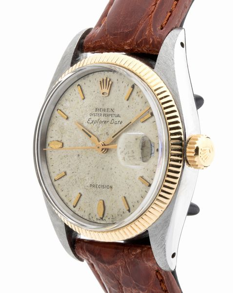 ROLEX Explorer Date: rarissimo orologio da polso in acciaio e oro ref. 5701, 1960  - Asta Gioielli, orologi, argenti e penne - Associazione Nazionale - Case d'Asta italiane