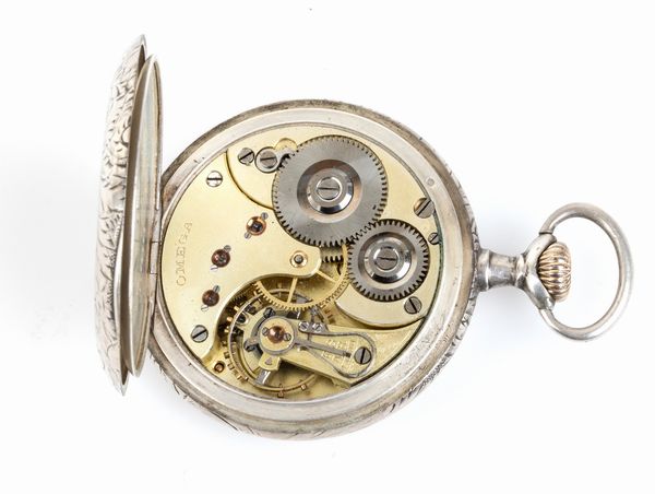 OMEGA: orologio da tasca in argento, 1910 circa  - Asta Gioielli, orologi, argenti e penne - Associazione Nazionale - Case d'Asta italiane