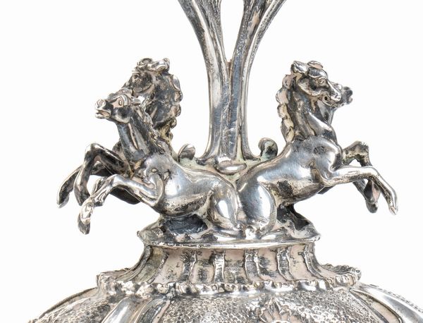 Coppia di candelabri italiani in argento - argentiere A. CESA S. C., anni '50  - Asta Gioielli, orologi, argenti e penne - Associazione Nazionale - Case d'Asta italiane