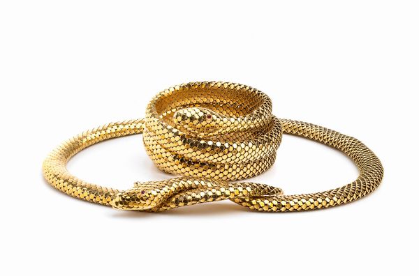 Demi - parure con collana e bracciale serpente  - Asta Gioielli, orologi, argenti e penne - Associazione Nazionale - Case d'Asta italiane