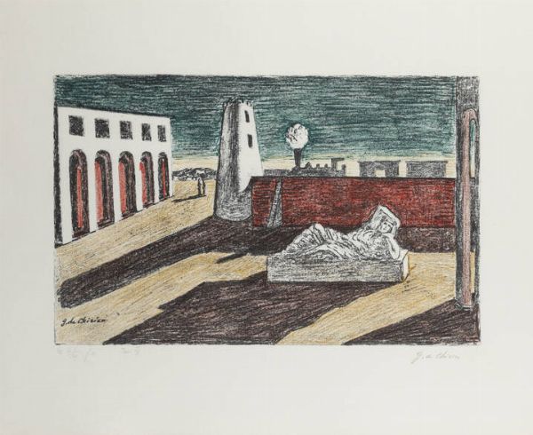 GIORGIO DE CHIRICO Volos (Grecia) 1888 - 1978 Roma : L'enigma del ritorno  - Asta Grafica - Associazione Nazionale - Case d'Asta italiane