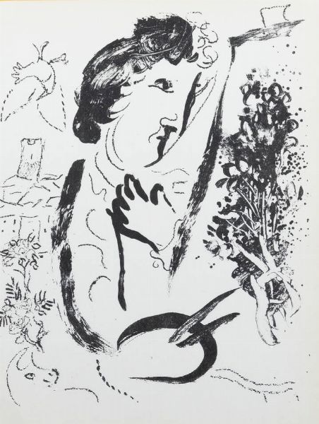 MARC CHAGALL Vitebsk (Russia) 1887 - 1985 Saint-Paul de Vence (Costa Azzurra) : Devant le tableaux 1963  - Asta Grafica - Associazione Nazionale - Case d'Asta italiane