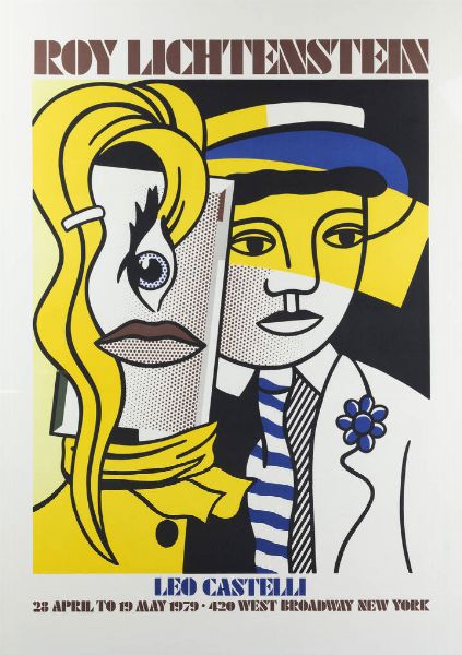 ROY LICHTENSTEIN New York (USA) 1923  1997 : Manifesto Galleria Castelli  - Asta Grafica - Associazione Nazionale - Case d'Asta italiane