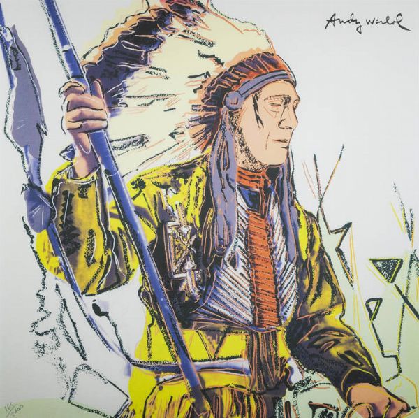 ANDY WARHOL Pittsburgh (USA) 1927 - 1987 New York (USA) : War bonnet indian  - Asta Grafica - Associazione Nazionale - Case d'Asta italiane