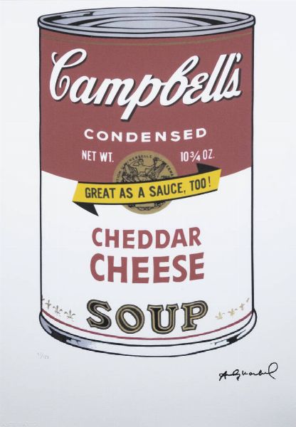 ANDY WARHOL Pittsburgh (USA) 1927 - 1987 New York (USA) : Campbell's condensed - Cheddar Cheese Soup  - Asta Grafica - Associazione Nazionale - Case d'Asta italiane