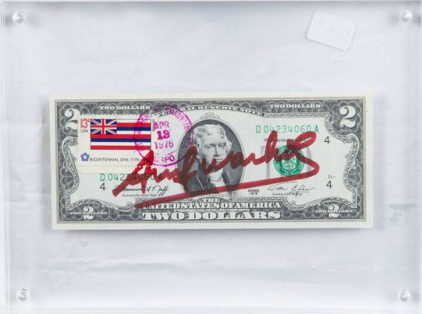 ANDY WARHOL Pittsburgh (USA) 1927 - 1987 New York (USA) : Two Dollars (Thomas Jefferson)  - Asta Grafica - Associazione Nazionale - Case d'Asta italiane