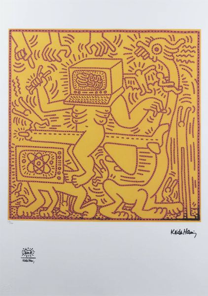 KEITH HARING Reading (USA) 1958 1990 New York (USA) : Senza titolo  - Asta Grafica - Associazione Nazionale - Case d'Asta italiane