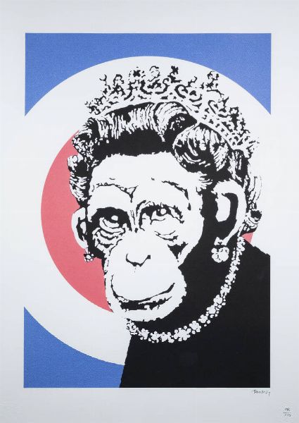 BANSKY Bristol (Inghilterra) 1974 : Monkey queen  - Asta Grafica - Associazione Nazionale - Case d'Asta italiane