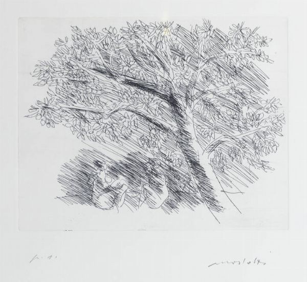 ENNIO MORLOTTI Lecco 1910 - 1992 Milano : Albero  - Asta Grafica - Associazione Nazionale - Case d'Asta italiane