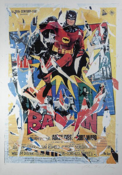 MIMMO ROTELLA Catanzaro 1918 - 2006 Milano : Batman  - Asta Grafica - Associazione Nazionale - Case d'Asta italiane