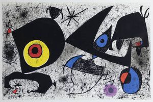 JOAN MIRO' Barcellona (Spagna) 1893 - 1983 Palma (Spagna) - Composition 1972