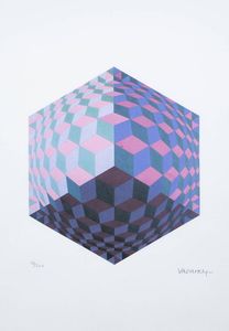 VICTOR VASARELY Pcs (Ungheria) 1908 - 1997 Parigi - Senza titolo