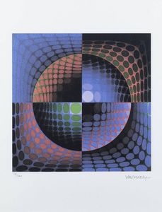 VICTOR VASARELY Pcs (Ungheria) 1908 - 1997 Parigi - Senza titolo