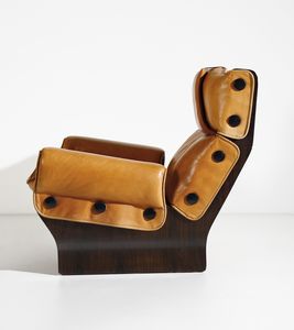 BORSANI OSVALDO (1911 - 1985) : Coppia di poltrone con poggiapiedi mod. Canada per Tecno  - Asta Asta 427 | DESIGN E ARTI DECORATIVE DEL NOVECENTO Tradizionale - Associazione Nazionale - Case d'Asta italiane