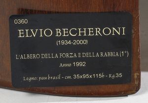 BECHERONI ELVIO (1934 - 2000) : L'albero della forza e della rabbia  - Asta Asta 427 | DESIGN E ARTI DECORATIVE DEL NOVECENTO Tradizionale - Associazione Nazionale - Case d'Asta italiane