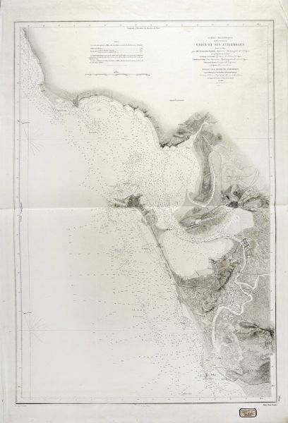 CHARLES ETIENNE COLLIN : Ocan Atlantique / Cte d'Espagne / Cadix et ses atterrages Levs en 1855 par MM. C. A. Vincendon-Dumoulin Ingnieur Hydrographe de 1ere Classè  - Asta Arte Antica, Moderna e Contemporanea [Parte I] - Associazione Nazionale - Case d'Asta italiane