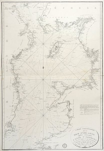 FRANOIS D'HOUDAN : Carte particuliere de la Mer d'Irlande appelle communement Canal St. Georges Tire de la Carte Anglaise du Cap.ne Joseph Huddart et Publie pour le Service des Vaisseaux Franais?  - Asta Arte Antica, Moderna e Contemporanea [Parte I] - Associazione Nazionale - Case d'Asta italiane