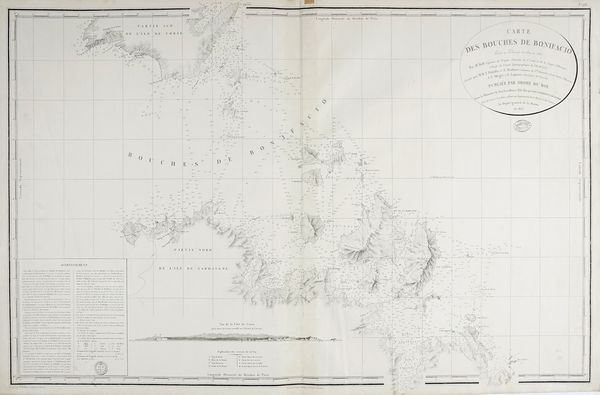 AMBROISE TARDIEU : Carte des Bouches De Bonifacio Leve et Dresse en 1821 et 1822 Par M.r Hell Capitaine de Frgate...  - Asta Arte Antica, Moderna e Contemporanea [Parte I] - Associazione Nazionale - Case d'Asta italiane