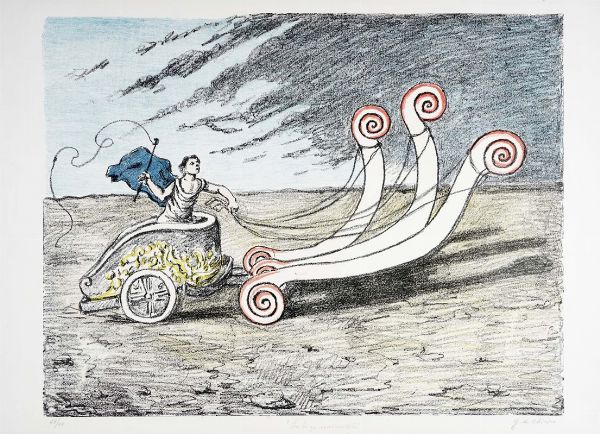 Giorgio de Chirico : La biga invincibile.  - Asta Arte Antica, Moderna e Contemporanea [Parte II] - Associazione Nazionale - Case d'Asta italiane